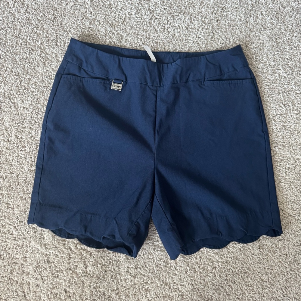 Lulu-B Deep Blue Shorts with Scalloped Edge
